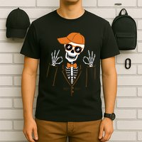 Funny Halloween Skeleton Hipster Bowtie Tuxedo Tux T-Shirt