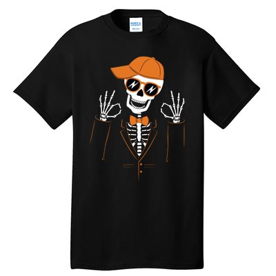 Funny Halloween Skeleton Hipster Bowtie Tuxedo Tux Tall T-Shirt