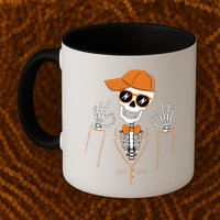 Funny Halloween Skeleton Hipster Bowtie Tuxedo Tux Mug