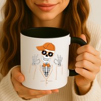 Funny Halloween Skeleton Hipster Bowtie Tuxedo Tux Mug