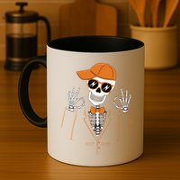 Funny Halloween Skeleton Hipster Bowtie Tuxedo Tux Mug