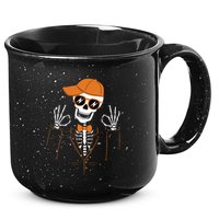 Funny Halloween Skeleton Hipster Bowtie Tuxedo Tux 15oz Campfire Ceramic Mug