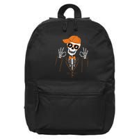 Funny Halloween Skeleton Hipster Bowtie Tuxedo Tux 16 in Basic Backpack