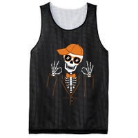 Funny Halloween Skeleton Hipster Bowtie Tuxedo Tux Mesh Reversible Basketball Jersey Tank