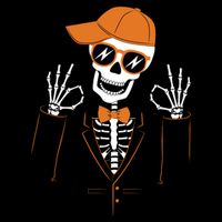 Funny Halloween Skeleton Hipster Bowtie Tuxedo Tux Cooling Performance Long Sleeve Crew