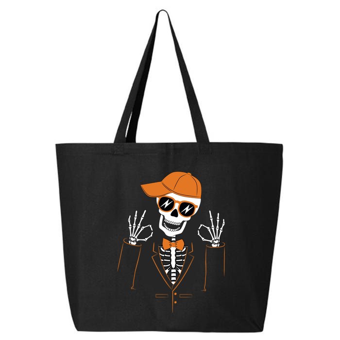 Funny Halloween Skeleton Hipster Bowtie Tuxedo Tux 25L Jumbo Tote