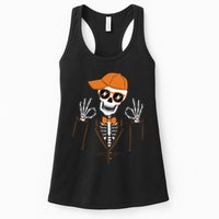Funny Halloween Skeleton Hipster Bowtie Tuxedo Tux Womens Tank Top