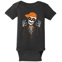 Funny Halloween Skeleton Hipster Bowtie Tuxedo Tux Baby Bodysuit