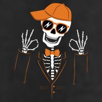 Funny Halloween Skeleton Hipster Bowtie Tuxedo Tux Trucker Hat