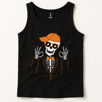 Funny Halloween Skeleton Hipster Bowtie Tuxedo Tux Tank Top