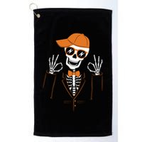 Funny Halloween Skeleton Hipster Bowtie Tuxedo Tux Golf Towel