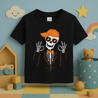 Funny Halloween Skeleton Hipster Bowtie Tuxedo Tux Toddler T-Shirt