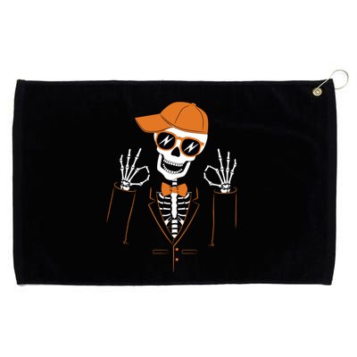 Funny Halloween Skeleton Hipster Bowtie Tuxedo Tux Grommeted Golf Towel