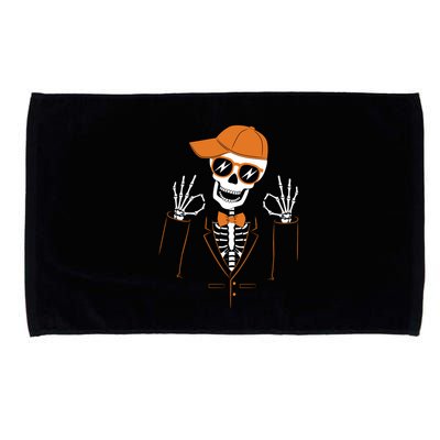 Funny Halloween Skeleton Hipster Bowtie Tuxedo Tux Microfiber Hand Towel