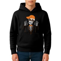 Funny Halloween Skeleton Hipster Bowtie Tuxedo Tux Kids Hoodie