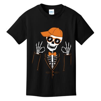 Funny Halloween Skeleton Hipster Bowtie Tuxedo Tux Kids T-Shirt