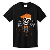 Funny Halloween Skeleton Hipster Bowtie Tuxedo Tux Kids T-Shirt