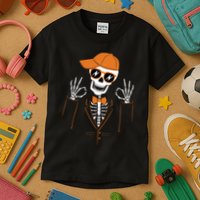 Funny Halloween Skeleton Hipster Bowtie Tuxedo Tux Kids T-Shirt