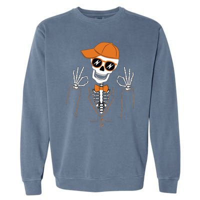 Funny Halloween Skeleton Hipster Bowtie Tuxedo Tux Garment-Dyed Sweatshirt