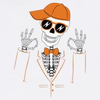 Funny Halloween Skeleton Hipster Bowtie Tuxedo Tux Garment-Dyed Sweatshirt