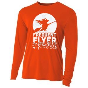 Funny Halloween Shirts, Perfect Halloween Frequent Flyer Witch Cooling Performance Long Sleeve Crew