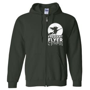 Funny Halloween Shirts, Perfect Halloween Frequent Flyer Witch Full Zip Hoodie