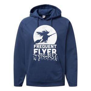 Funny Halloween Shirts, Perfect Halloween Frequent Flyer Witch Performance Fleece Hoodie