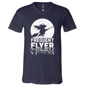 Funny Halloween Shirts, Perfect Halloween Frequent Flyer Witch V-Neck T-Shirt