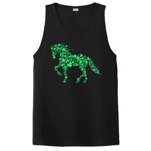 Funny Horse Shamrock Horseback Riding Equestrian Patrick Day Meaningful Gift PosiCharge Competitor Tank