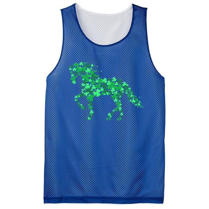 Funny Horse Shamrock Horseback Riding Equestrian Patrick Day Meaningful Gift Mesh Reversible Basketball Jersey Tank