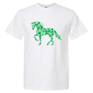 Funny Horse Shamrock Horseback Riding Equestrian Patrick Day Meaningful Gift Garment-Dyed Heavyweight T-Shirt