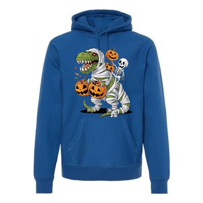 Funny Halloween Skeleton Dinosaur Mummy Trex Hallowen Meaningful Gift Premium Hoodie