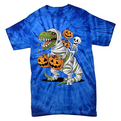 Funny Halloween Skeleton Dinosaur Mummy Trex Hallowen Meaningful Gift Tie-Dye T-Shirt