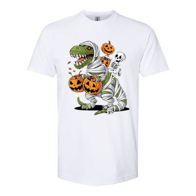 Funny Halloween Skeleton Dinosaur Mummy Trex Hallowen Meaningful Gift Softstyle CVC T-Shirt