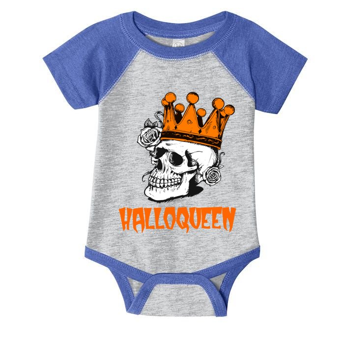 Fun Halloqueen Skull Queen Crown Happy Halloween Gift Infant Baby Jersey Bodysuit