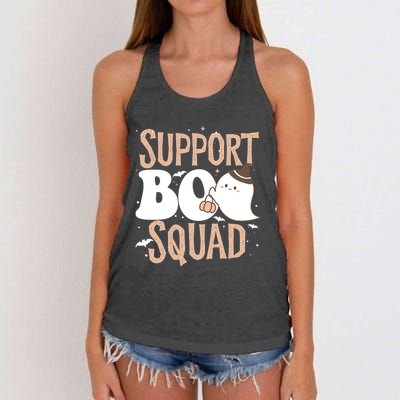 Funny Halloween School Support Boo Squad Costume Teacher Cute Gift Women's Knotted Racerback Tank