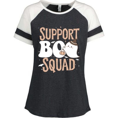 Funny Halloween School Support Boo Squad Costume Teacher Cute Gift Enza Ladies Jersey Colorblock Tee