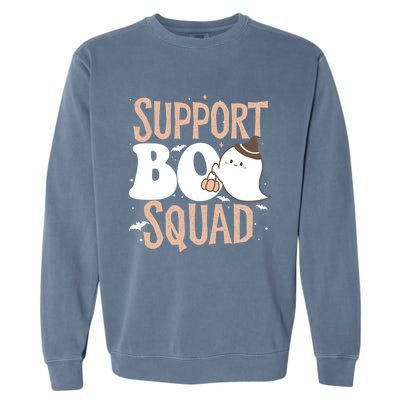 Funny Halloween School Support Boo Squad Costume Teacher Cute Gift Garment-Dyed Sweatshirt