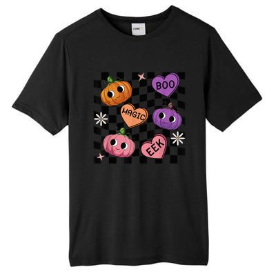 Funny Halloween Spooky Vibes Pumpkin Heart Boo Magic Checked Tall Fusion ChromaSoft Performance T-Shirt