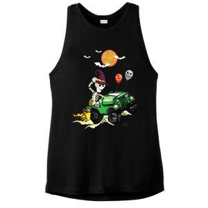 Funny Halloween Skeleton MonsterTruck Meaningful Gift Ladies PosiCharge Tri-Blend Wicking Tank