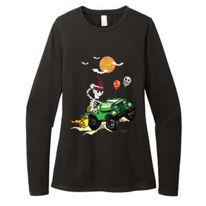 Funny Halloween Skeleton MonsterTruck Meaningful Gift Womens CVC Long Sleeve Shirt