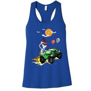 Funny Halloween Skeleton MonsterTruck Meaningful Gift Women's Racerback Tank