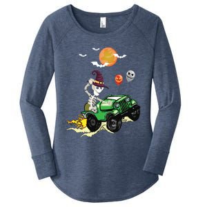 Funny Halloween Skeleton MonsterTruck Meaningful Gift Women's Perfect Tri Tunic Long Sleeve Shirt