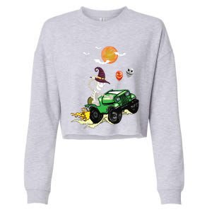 Funny Halloween Skeleton MonsterTruck Meaningful Gift Cropped Pullover Crew