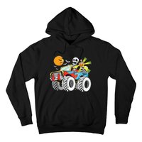 Funny Halloween Skeleton MonsterTruck Kids Boy Hoodie