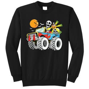 Funny Halloween Skeleton MonsterTruck Kids Boy Sweatshirt