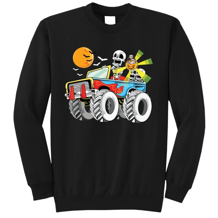 Funny Halloween Skeleton MonsterTruck Kids Boy Sweatshirt