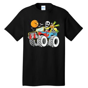 Funny Halloween Skeleton MonsterTruck Kids Boy Tall T-Shirt