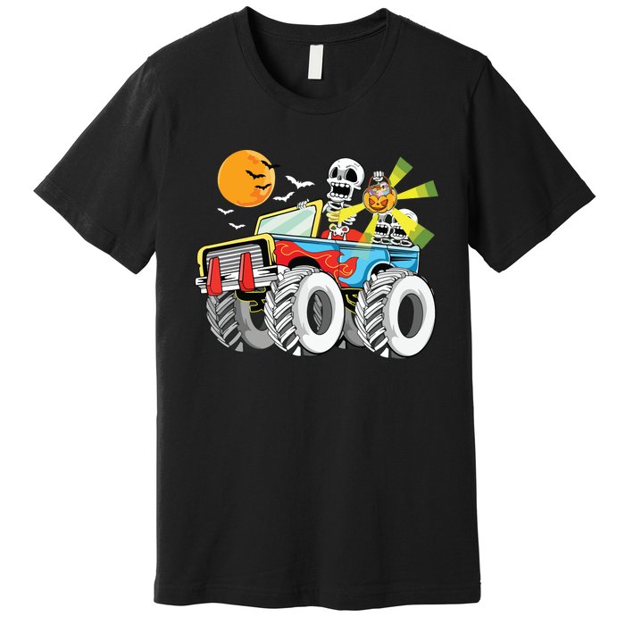 Funny Halloween Skeleton MonsterTruck Kids Boy Premium T-Shirt