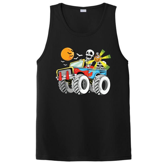 Funny Halloween Skeleton MonsterTruck Kids Boy PosiCharge Competitor Tank